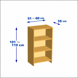 横幅51-60／高さ101-110／奥行35cmの棚ユニット