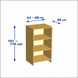 横幅51-60／高さ101-110／奥行45cmの棚ユニット