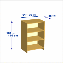 横幅61-70／高さ101-110／奥行45cmの棚ユニット