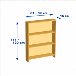 横幅81-90／高さ111-120／奥行15cmの棚ユニット