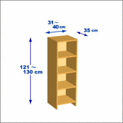 横幅31-40／高さ121-130／奥行35cmの棚ユニット