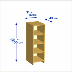 横幅31-40／高さ121-130／奥行45cmの棚ユニット