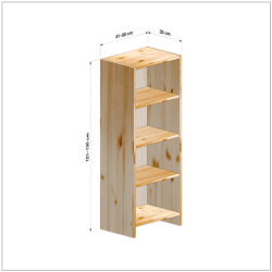 横幅41-50／高さ121-130／奥行35cmの棚ユニット