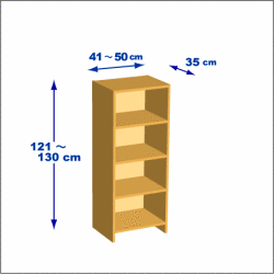 横幅41-50／高さ121-130／奥行35cmの棚ユニット