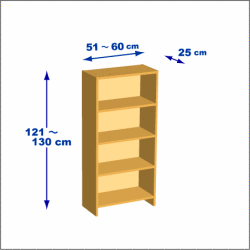 横幅51-60／高さ121-130／奥行25cmの棚ユニット
