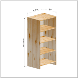横幅51-60／高さ121-130／奥行45cmの棚ユニット
