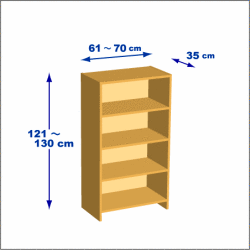 横幅61-70／高さ121-130／奥行35cmの棚ユニット