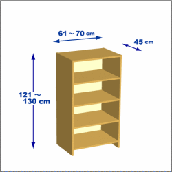 横幅61-70／高さ121-130／奥行45cmの棚ユニット