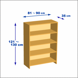 横幅81-90／高さ121-130／奥行35cmの棚ユニット