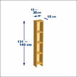 横幅11-20／高さ131-140／奥行15cmの棚ユニット