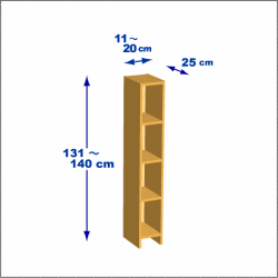 横幅11-20／高さ131-140／奥行25cmの棚ユニット