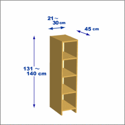 横幅21-30／高さ131-140／奥行45cmの棚ユニット