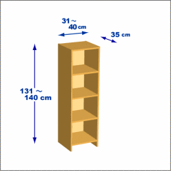 横幅31-40／高さ131-140／奥行35cmの棚ユニット