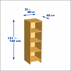 横幅31-40／高さ131-140／奥行40cmの棚ユニット