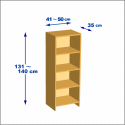 横幅41-50／高さ131-140／奥行35cmの棚ユニット