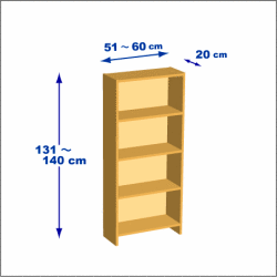横幅51-60／高さ131-140／奥行20cmの棚ユニット