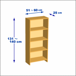横幅51-60／高さ131-140／奥行25cmの棚ユニット