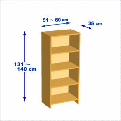 横幅51-60／高さ131-140／奥行35cmの棚ユニット