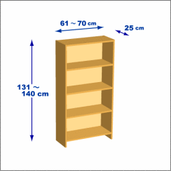 横幅61-70／高さ131-140／奥行25cmの棚ユニット