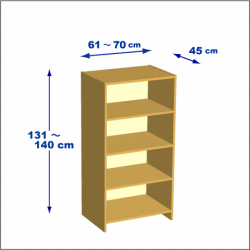 横幅61-70／高さ131-140／奥行45cmの棚ユニット