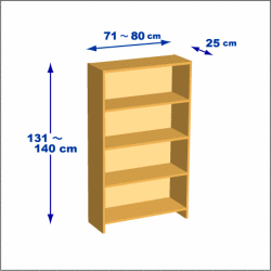 横幅71-80／高さ131-140／奥行25cmの棚ユニット