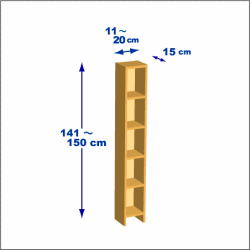 横幅11-20／高さ141-150／奥行15cmの棚ユニット