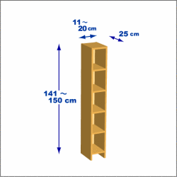 横幅11-20／高さ141-150／奥行25cmの棚ユニット