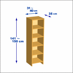 横幅31-40／高さ141-150／奥行35cmの棚ユニット