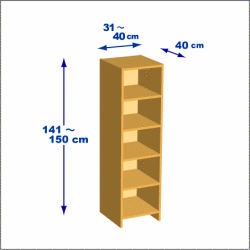 横幅31-40／高さ141-150／奥行40cmの棚ユニット