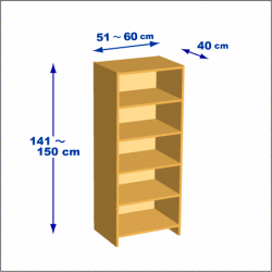 横幅51-60／高さ141-150／奥行40cmの棚ユニット