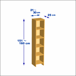 横幅21-30／高さ151-160／奥行25cmの棚ユニット