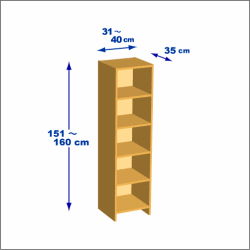 横幅31-40／高さ151-160／奥行35cmの棚ユニット