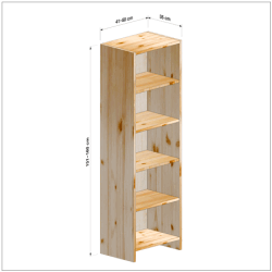 横幅41-50／高さ151-160／奥行35cmの棚ユニット