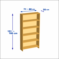 横幅71-80／高さ151-160／奥行20cmの棚ユニット