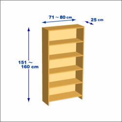 横幅71-80／高さ151-160／奥行25cmの棚ユニット