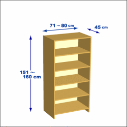 横幅71-80／高さ151-160／奥行45cmの棚ユニット