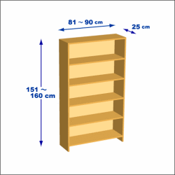 横幅81-90／高さ151-160／奥行25cmの棚ユニット