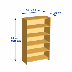 横幅81-90／高さ151-160／奥行35cmの棚ユニット