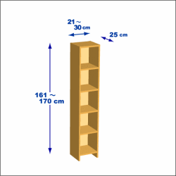 横幅21-30／高さ161-170／奥行25cmの棚ユニット