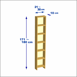 横幅21-30／高さ171-180／奥行10cmの棚ユニット