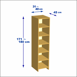 横幅31-40／高さ171-180／奥行45cmの棚ユニット