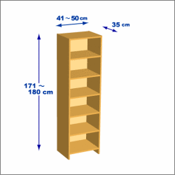 横幅41-50／高さ171-180／奥行35cmの棚ユニット