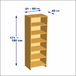 横幅51-60／高さ171-180／奥行40cmの棚ユニット