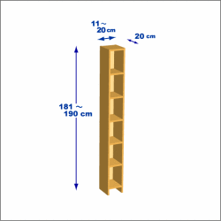 横幅11-20／高さ181-190／奥行20cmの棚ユニット
