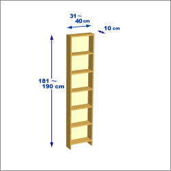 横幅31-40／高さ181-190／奥行10cmの棚ユニット