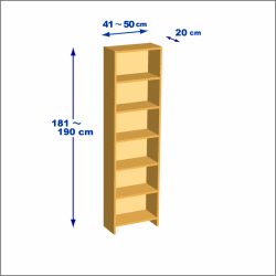 横幅41-50／高さ181-190／奥行20cmの棚ユニット