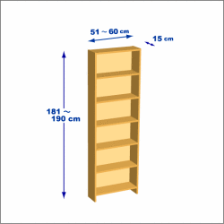 横幅51-60／高さ181-190／奥行15cmの棚ユニット