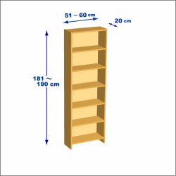 横幅51-60／高さ181-190／奥行20cmの棚ユニット