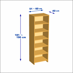 横幅51-60／高さ181-190／奥行40cmの棚ユニット