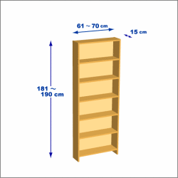 横幅61-70／高さ181-190／奥行15cmの棚ユニット